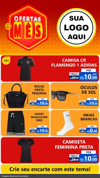 Modelo de TV para TV Vertical com o tema Ofertas do Mês para Roupas e acessórios