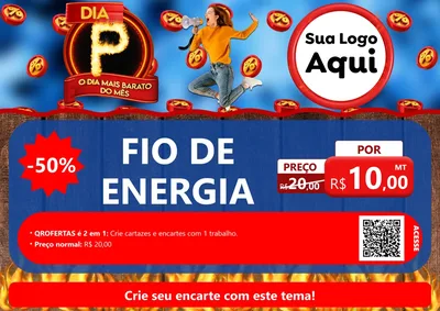 Modelo de Cartaz para Cartaz A4 Horizontal com o tema Dia P - O Dia Mais Barato Do Mês para Materiais Elétricos