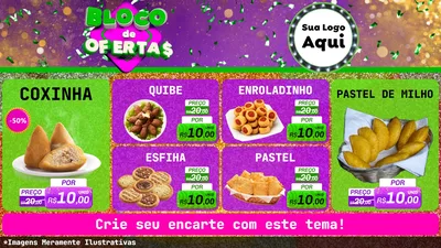 Modelo de TV para TV Horizontal com o tema Bloco de Ofertas para Salgadaria