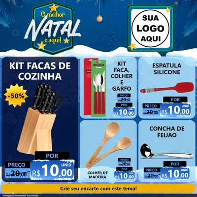 Modelo de Rede Social para Feed Facebook com o tema O Melhor Natal É Aqui! para Utilidades Domésticas