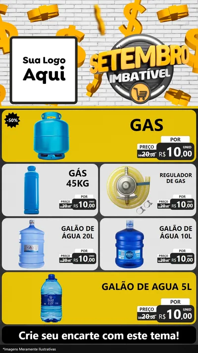 Modelo de TV para TV Vertical com o tema Setembro Imbatível para Água e gás