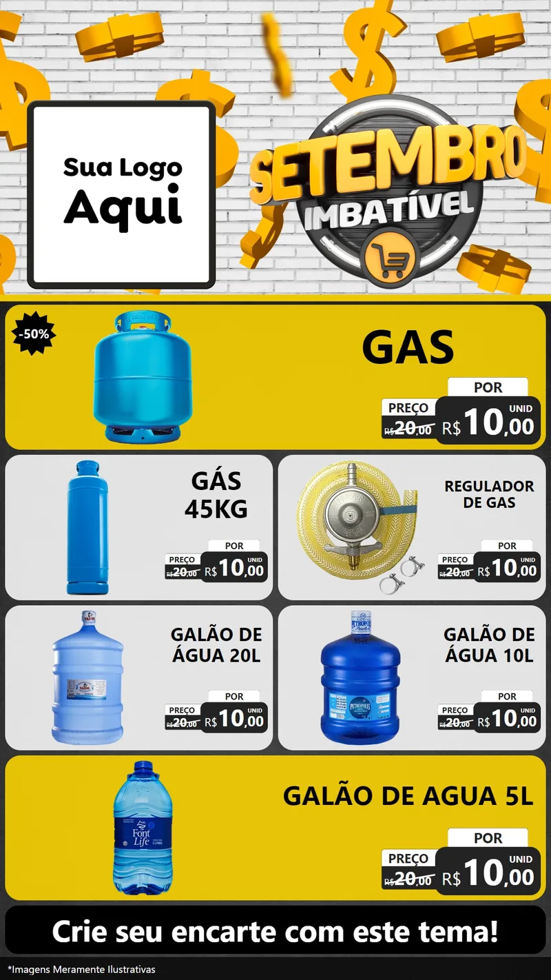 Modelo de TV para TV Vertical com o tema Setembro Imbatível para Água e gás