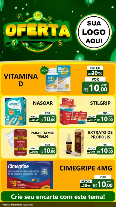 Modelo de TV para TV Vertical com o tema Oferta para Farmácia