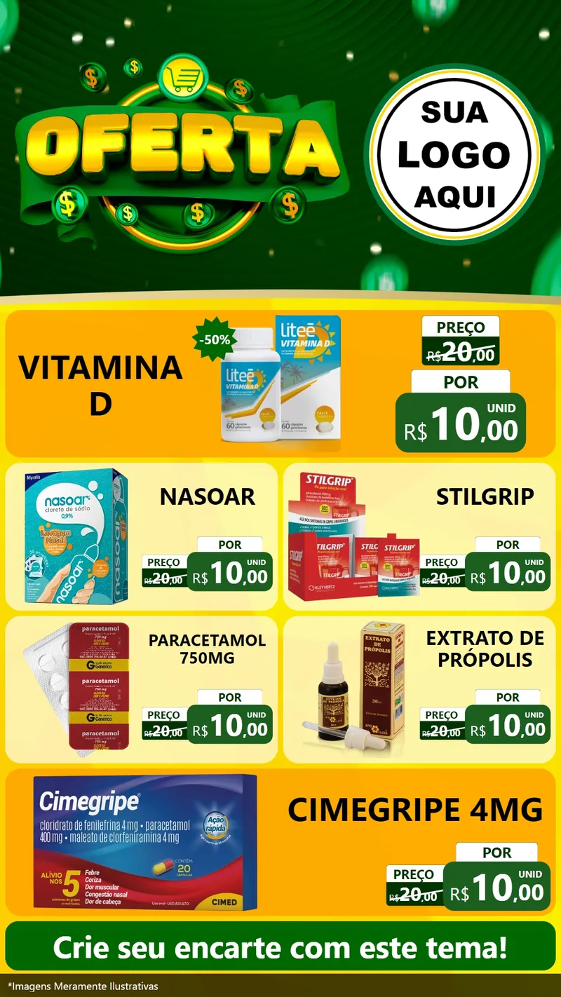 Modelo de TV para TV Vertical com o tema Oferta para Farmácia