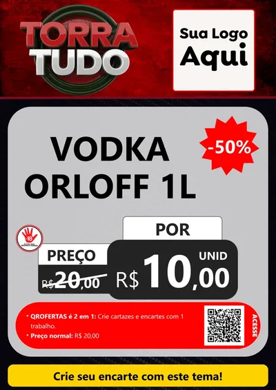 Modelo de Cartaz para Cartaz A4 Vertical com o tema Torra Tudo para Distribuidora de bebidas