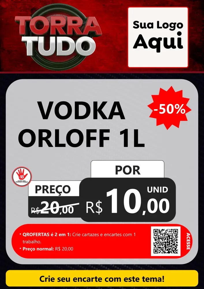 Modelo de Cartaz para Cartaz A4 Vertical com o tema Torra Tudo para Distribuidora de bebidas