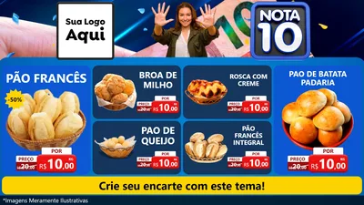 Modelo de TV para TV Horizontal com o tema Nota 10 para Padaria