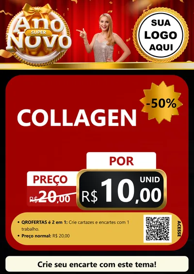 Modelo de Cartaz para Cartaz A4 Vertical com o tema Super Ano Novo para Suplementos alimentares
