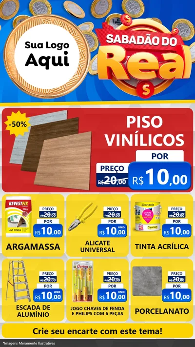 Modelo de Rede Social para Stories com o tema Sabadão do Real para Material para Construção