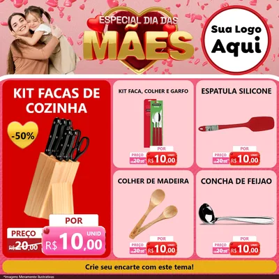 Modelo de Rede Social para Feed Facebook com o tema Especial Dia Das Mães para Utilidades Domésticas