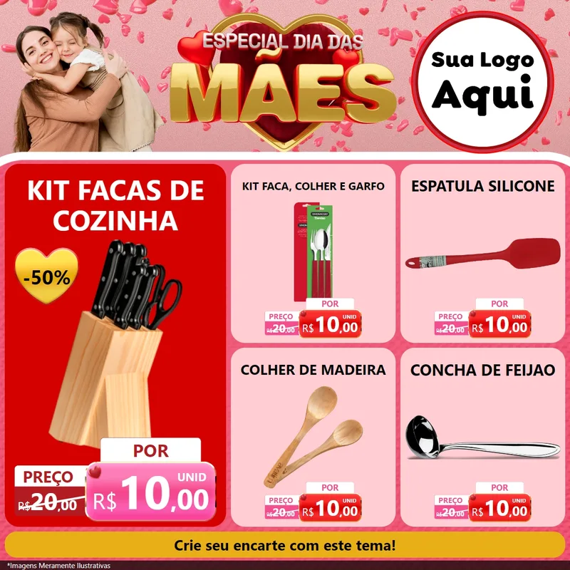 Modelo de Rede Social para Feed Facebook com o tema Especial Dia Das Mães para Utilidades Domésticas