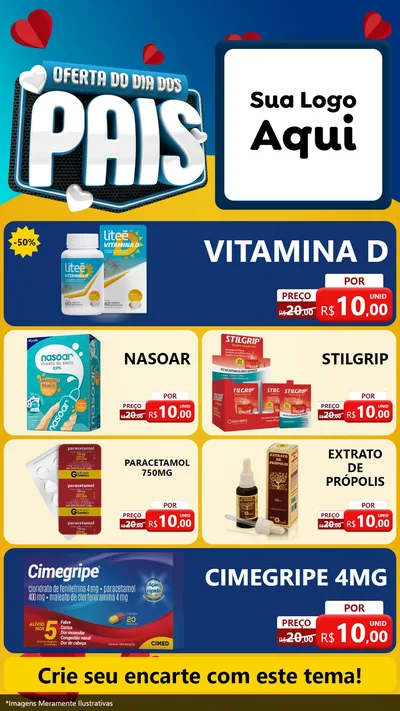 Modelo de TV para TV Vertical com o tema Oferta Do Dia Dos Pais para Farmácia