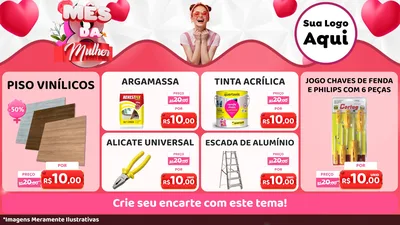 Modelo de TV para TV Horizontal com o tema Mês da Mulher para Material para Construção