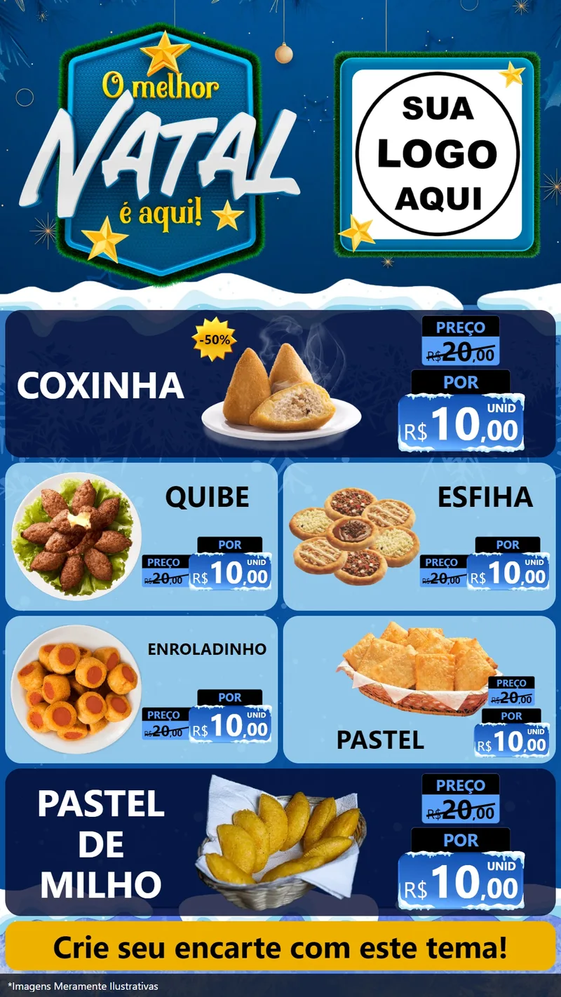 Modelo de TV para TV Vertical com o tema O Melhor Natal É Aqui! para Salgadaria