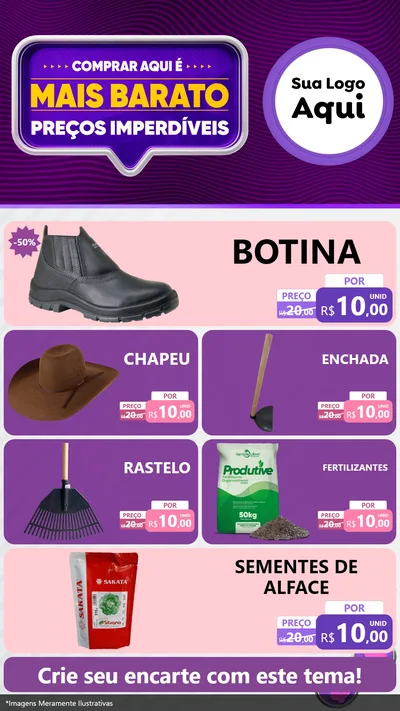 Modelo de TV para TV Vertical com o tema Mais Barato para Agropecuária