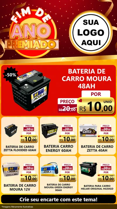 Modelo de Rede Social para Stories com o tema Fim de Ano Premiado para Baterias Elétricas