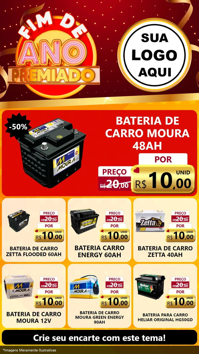 Modelo de Rede Social para Stories com o tema Fim de Ano Premiado para Baterias Elétricas