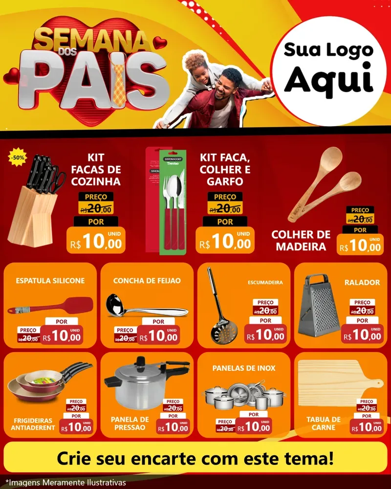 Modelo de Rede Social para Feed Instagram com o tema Semana Dos Pais para Utilidades Domésticas