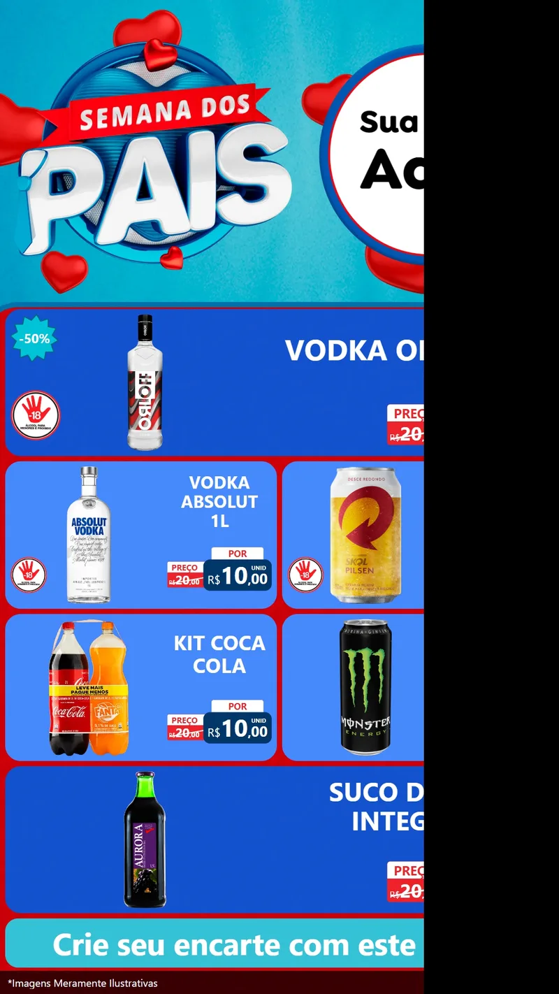 Modelo de TV para TV Vertical com o tema Semana Dos Pais para Distribuidora de bebidas