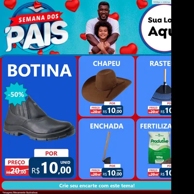 Modelo de Rede Social para Feed Facebook com o tema Semana Dos Pais para Agropecuária