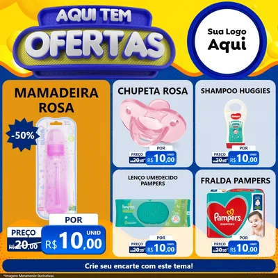 Modelo de Rede Social para Feed Facebook com o tema Aqui Tem Ofertas para Bebês