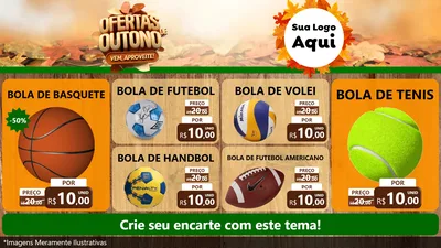 Modelo de TV para TV Horizontal com o tema Ofertas de Outono - Vem, Aproveite! para Artigos Esportivos
