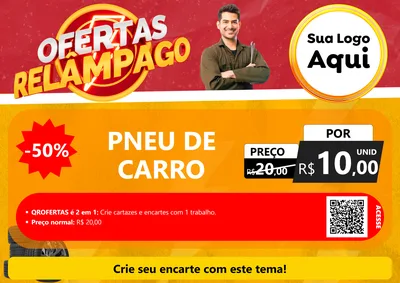 Modelo de Cartaz para Cartaz A4 Horizontal com o tema Ofertas Relâmpago - Autopeças para Auto peças