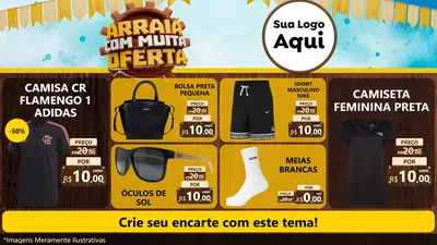 Modelo de TV para TV Horizontal com o tema Ofertas de São João - Junina para Roupas e acessórios