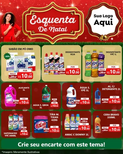 Modelo de Rede Social para Feed Instagram com o tema Esquenta de Natal para Produtos de Limpeza