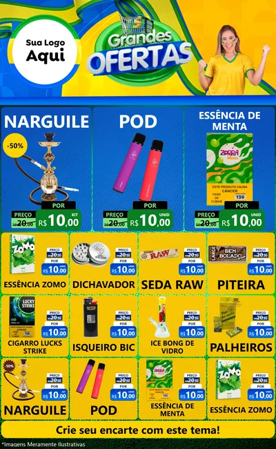 Modelo de Encarte para Encarte Grande com o tema Grandes Ofertas para Tabacaria