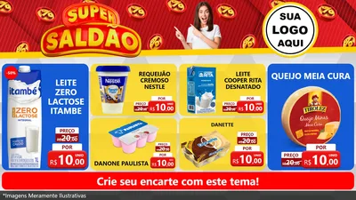 Modelo de TV para TV Horizontal com o tema Super Saldão para Frios e Laticínios