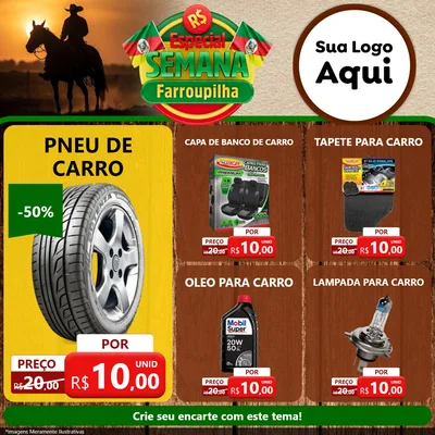 Modelo de Rede Social para Feed Facebook com o tema Especial Semana Farroupilha para Auto peças
