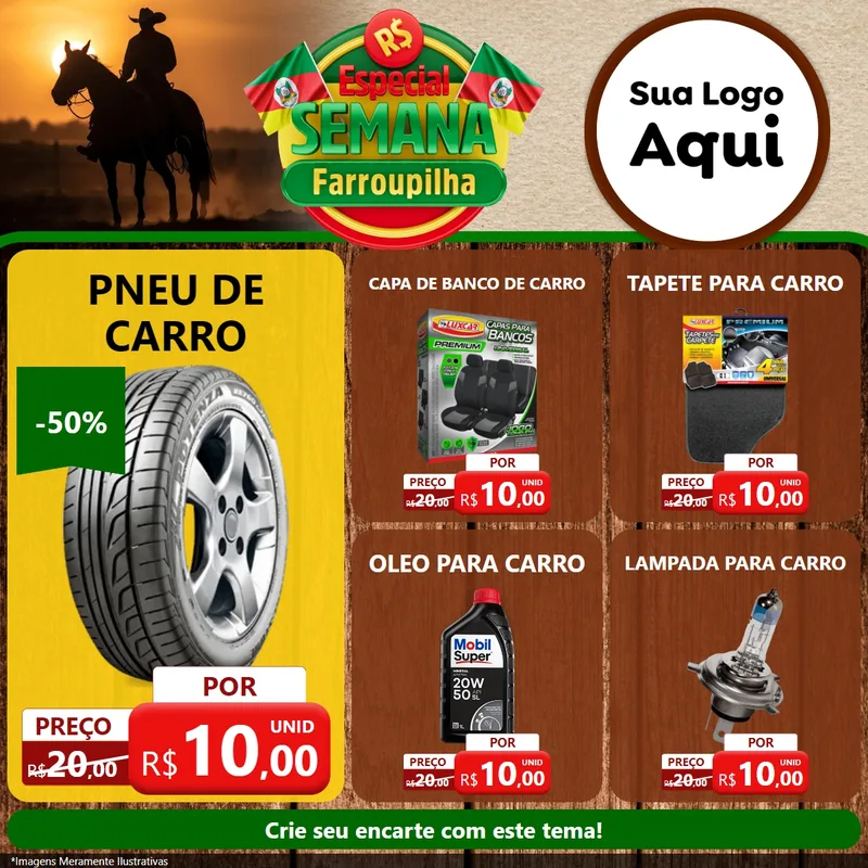 Modelo de Rede Social para Feed Facebook com o tema Especial Semana Farroupilha para Auto peças