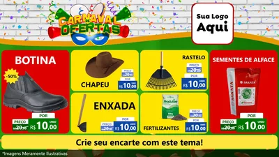 Modelo de TV para TV Horizontal com o tema Carnaval de Ofertas para Agropecuária