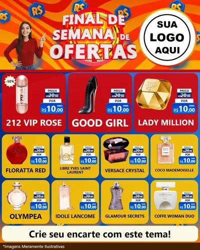 Modelo de Rede Social para Feed Instagram com o tema Final de Semana de Ofertas para Perfumes