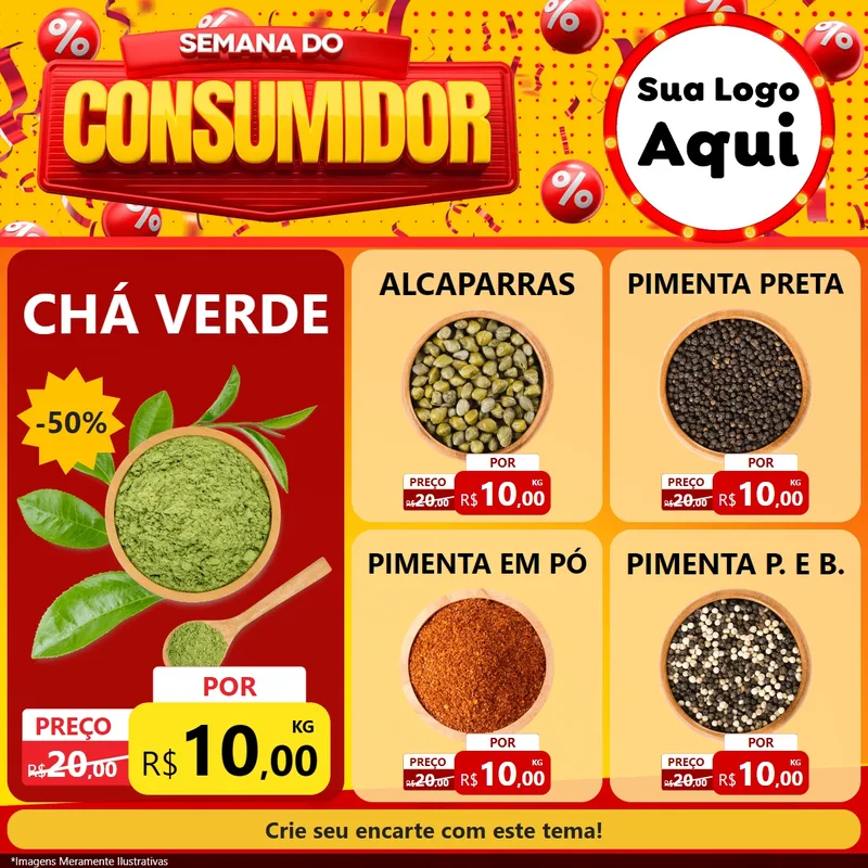 Modelo de Rede Social para Feed Facebook com o tema Semana do Consumidor para Produtos Naturais