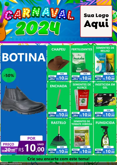 Modelo de Encarte para Encarte A4 Vertical com o tema Carnaval 2027 para Agropecuária
