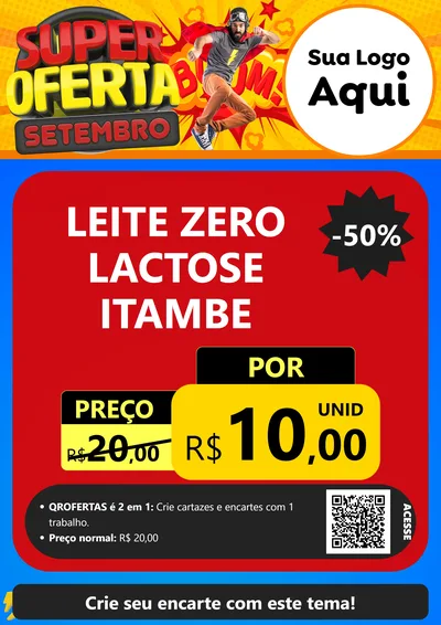 Modelo de Cartaz para Cartaz A4 Vertical com o tema Super Oferta Setembro para Frios e Laticínios