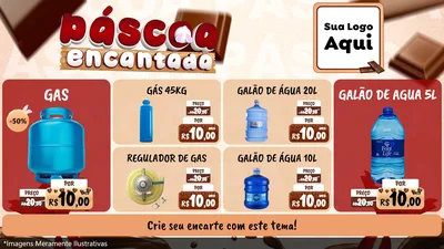 Modelo de TV para TV Horizontal com o tema Páscoa Encantada para Água e gás