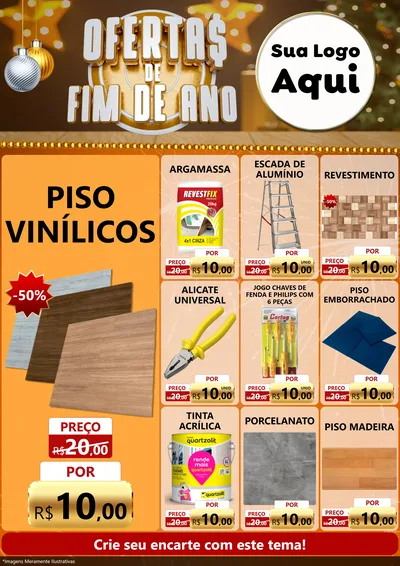 Modelo de Encarte para Encarte A4 Vertical com o tema Ofertas de Fim de Ano para Material para Construção