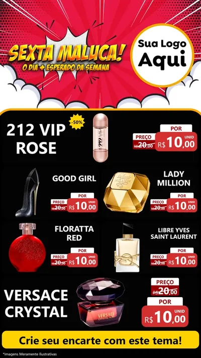 Modelo de TV para TV Vertical com o tema Sexta Maluca! para Perfumes