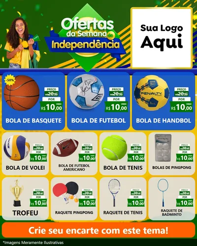 Modelo de Rede Social para Feed Instagram com o tema Ofertas da Semana da Independência para Artigos Esportivos
