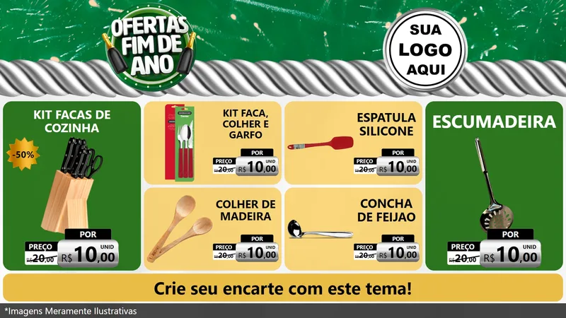 Modelo de TV para TV Horizontal com o tema Ofertas Fim de Ano para Utilidades Domésticas