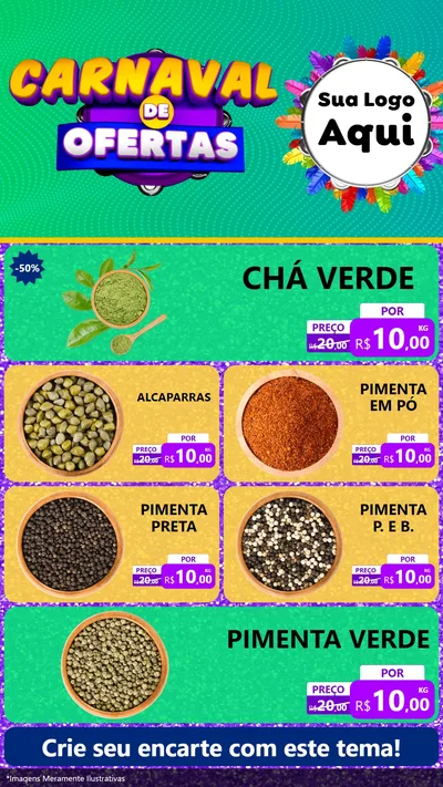 Modelo de TV para TV Vertical com o tema Carnaval de Ofertas para Produtos Naturais