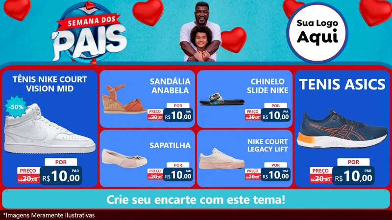 Modelo de TV para TV Horizontal com o tema Semana Dos Pais para Calçados