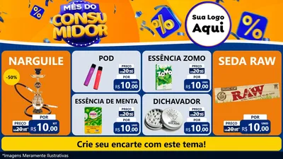 Modelo de TV para TV Horizontal com o tema Mês do Consumidor para Tabacaria