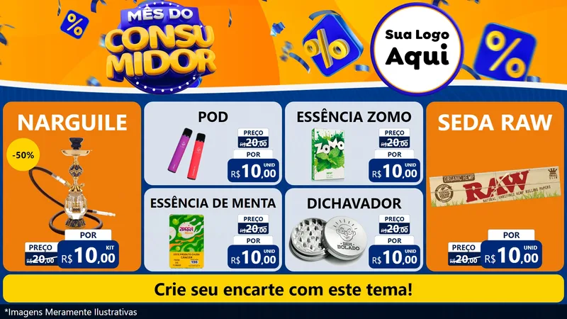 Modelo de TV para TV Horizontal com o tema Mês do Consumidor para Tabacaria