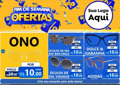 Modelo de Encarte para Encarte A4 Horizontal com o tema Fim de Semana de Ofertas para Óticas