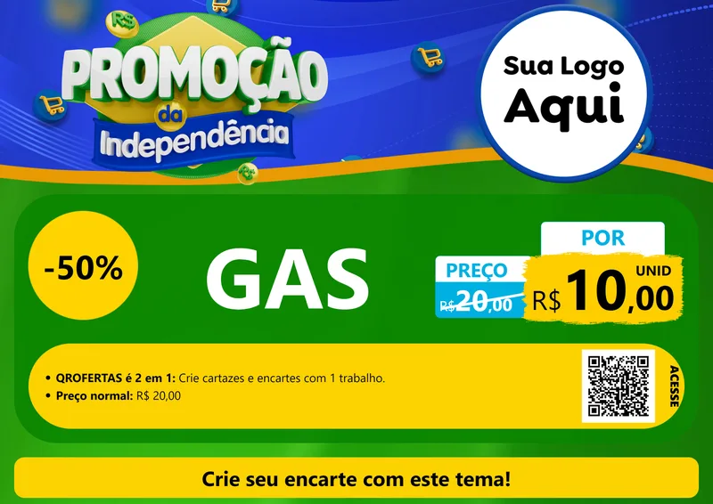 Modelo de Cartaz para Cartaz A4 Horizontal com o tema Promoção da Independência para Água e gás