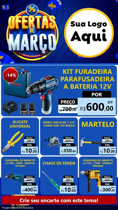 Modelo de Rede Social para Stories com o tema Ofertas de Março para Maquinas e Ferramentas